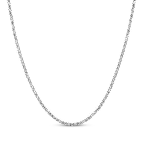 2.6mm Diamond-Cut Ice Chain Necklace Solid 10K White Gold 18"