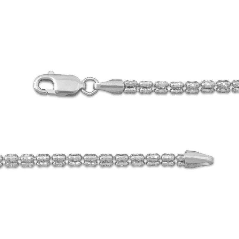 Main Image 2 of 2.6mm Diamond-Cut Ice Chain Necklace Solid 10K White Gold 18"