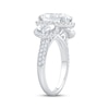 Thumbnail Image 2 of Memories Moments Magic Lab-Grown Diamond Oval-Cut Halo Three-Stone Engagement Ring 4-5/8 ct tw 14K White Gold