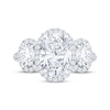 Thumbnail Image 3 of Memories Moments Magic Lab-Grown Diamond Oval-Cut Halo Three-Stone Engagement Ring 4-5/8 ct tw 14K White Gold