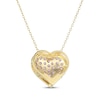 Thumbnail Image 3 of STUDIO BY KAY Pink Lab-Created Sapphire Pavé Heart Necklace 24K Yellow Gold Vermeil Sterling Silver 18"