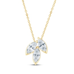 Monique Lhuillier Bliss Marquise-Cut Lab-Grown Diamond Trio Necklace 1 ct tw 24K Yellow Gold Vermeil Sterling Silver 18"