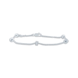 Monique Lhuillier Bliss Lab-Grown Diamond Disc Station Bracelet 1/3 ct tw Platinum-Plated Sterling Silver 7"