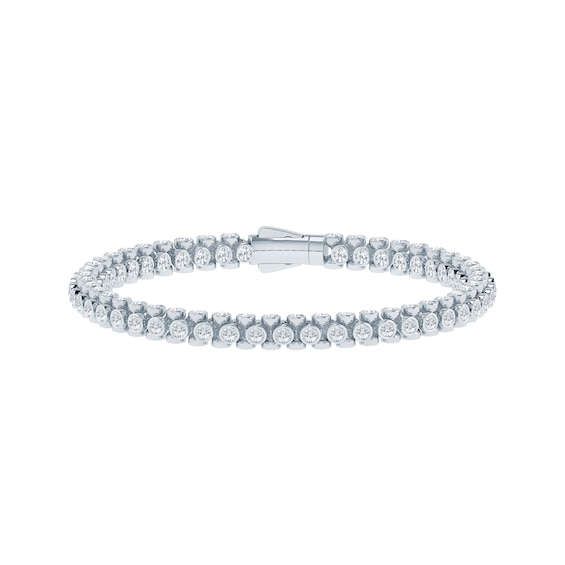 KAY Lab-Grown Diamonds Multi-Sided Fashion Bracelet 6 ct tw 10K White Gold 7"