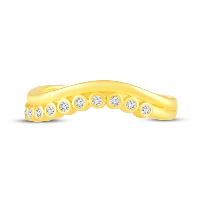 Main Image 4 of KAY Lab-Grown Diamonds Bezel-Set Wave Ring 1/10 ct tw 10K Yellow Gold