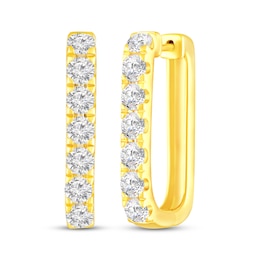 KAY Lab-Grown Diamonds Angled Hoop Earrings 3 ct tw 10K Yellow Gold