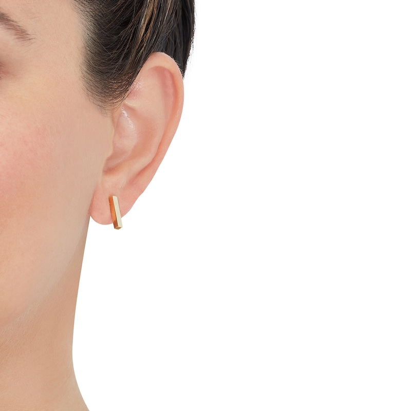 Main Image 3 of Vertical Bar Stud Earrings 14K Yellow Gold