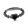 Thumbnail Image 1 of Star Wars Darth Vader Heart-Shaped Black Onyx & Black Diamond Accent Ring Black Rhodium Sterling Silver