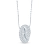 Thumbnail Image 1 of Monique Lhuillier Bliss Lab-Grown Diamond Crossover Domed Circles Necklace 1/2 ct tw Platinum-Plated Sterling Silver 18"