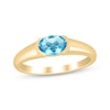 Thumbnail Image 1 of STUDIO BY KAY Oval-Cut Swiss Blue Topaz Solitaire Ring 24K Yellow Gold Vermeil Sterling Silver