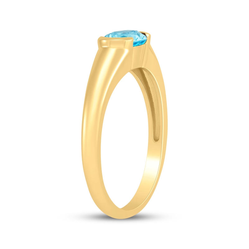 Main Image 2 of STUDIO BY KAY Oval-Cut Swiss Blue Topaz Solitaire Ring 24K Yellow Gold Vermeil Sterling Silver