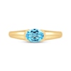 Thumbnail Image 3 of STUDIO BY KAY Oval-Cut Swiss Blue Topaz Solitaire Ring 24K Yellow Gold Vermeil Sterling Silver