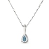Thumbnail Image 3 of Pear-Shaped Oceanic Blue Topaz & White Lab-Created Sapphire Necklace Sterling Silver 18"