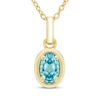 Thumbnail Image 1 of STUDIO BY KAY Oval-Cut Swiss Blue Topaz Solitaire Necklace 24K Yellow Gold Vermeil Sterling Silver 18"