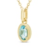 Thumbnail Image 2 of STUDIO BY KAY Oval-Cut Swiss Blue Topaz Solitaire Necklace 24K Yellow Gold Vermeil Sterling Silver 18"