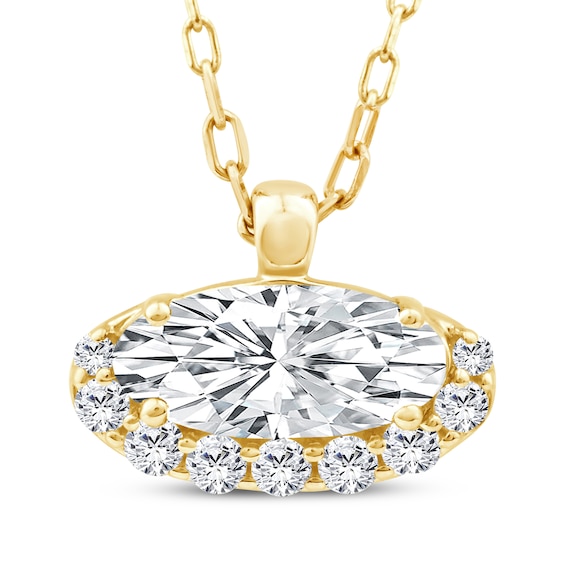 KAY Lab-Grown Diamonds Moval Old-Cut Necklace 1/2 ct tw 10K Yellow Gold 18"