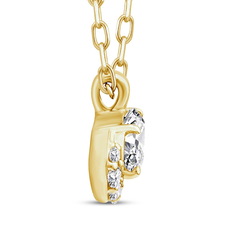 Main Image 2 of KAY Lab-Grown Diamonds Moval Old-Cut Necklace 1/2 ct tw 10K Yellow Gold 18"