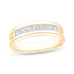 Now + Forever Lab-Grown Diamonds Men's Wedding Band 1/2 ct tw 10K Yellow Gold