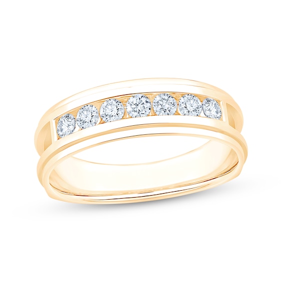 Now + Forever Lab-Grown Diamonds Men's Wedding Band 1/2 ct tw 10K Yellow Gold