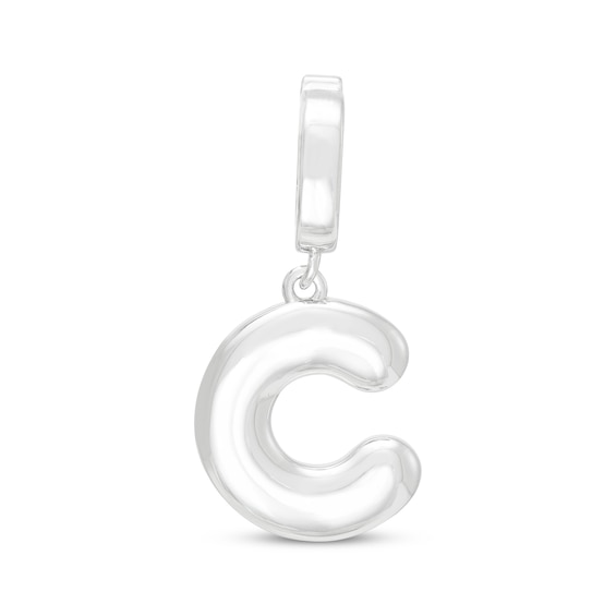 Letter C Mini Puff Charm Sterling Silver