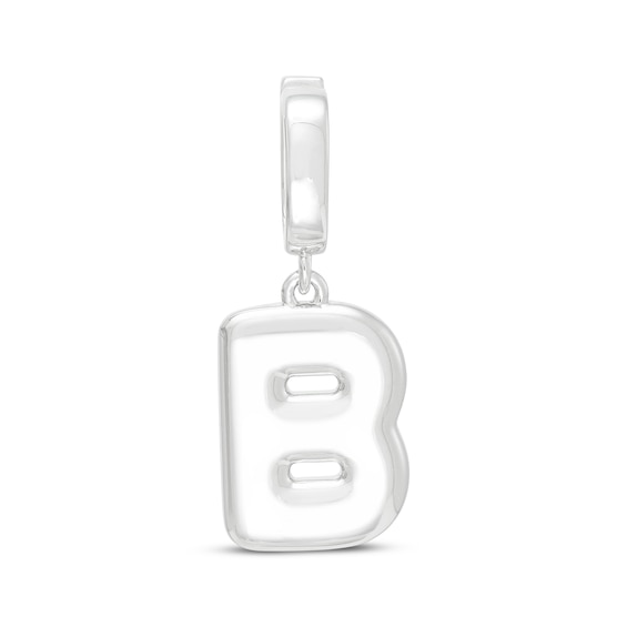 Letter B Mini Puff Charm Sterling Silver