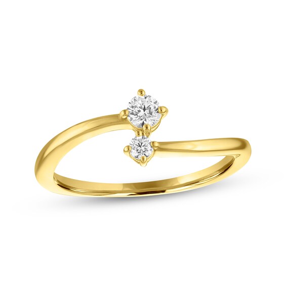 STUDIO BY KAY Lab-Grown Diamond Bypass Ring 1/5 ct tw 24K Yellow Gold Vermeil Sterling Silver