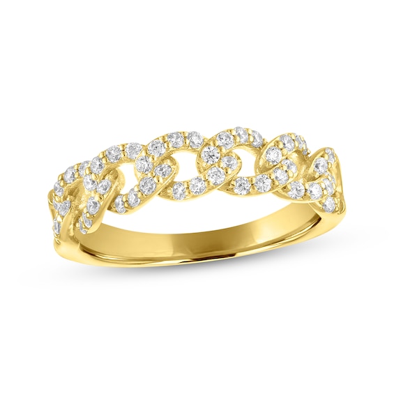 STUDIO BY KAY Lab-Grown Diamond Chain Links Ring 3/8 ct tw 24K Yellow Gold Vermeil Sterling Silver