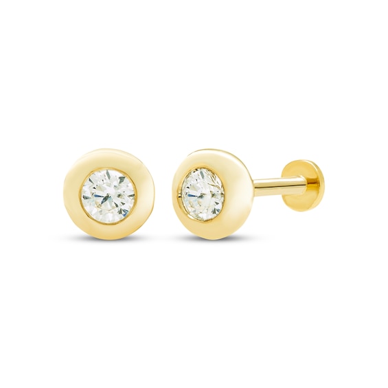 STUDIO BY KAY Round-Cut Lab-Grown Diamond Solitaire Stud Earrings 1/5 ct tw 24K Yellow Gold Vermeil Sterling Silver