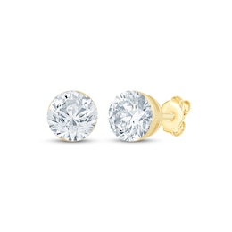 KAY Lab-Grown Diamonds Round-Cut Solitaire Stud Earrings 2 ct tw 10K Yellow Gold (F/VS2)