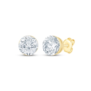 KAY Lab-Grown Diamonds Round-Cut Solitaire Stud Earrings 2 ct tw 10K Yellow Gold (F/VS2)