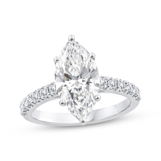 Now + Forever Lab-Grown Diamonds Certified Marquise-Cut Engagement Ring 3-1/2 ct tw 14K White Gold