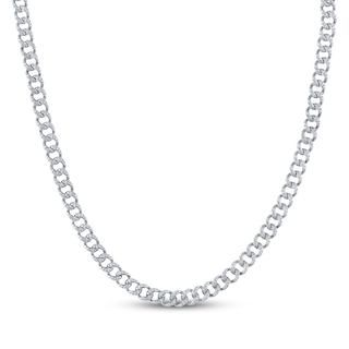 KAY Lab-Grown Diamonds 7.1mm Curb Chain Necklace 4-1/2 ct tw Sterling Silver 20"