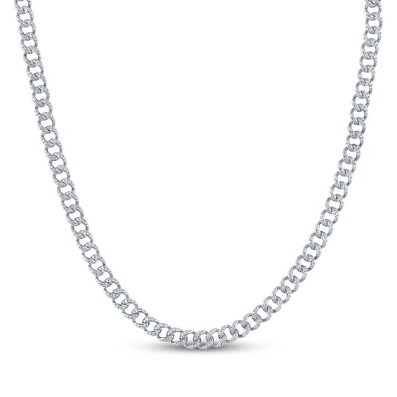 KAY Lab-Grown Diamonds 7.1mm Curb Chain Necklace 4-1/2 ct tw Sterling Silver 20"