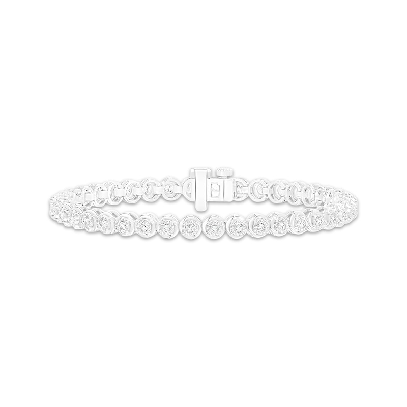 Main Image 1 of KAY Lab-Grown Diamonds Round Link Bracelet 1 ct tw Sterling Silver 7"