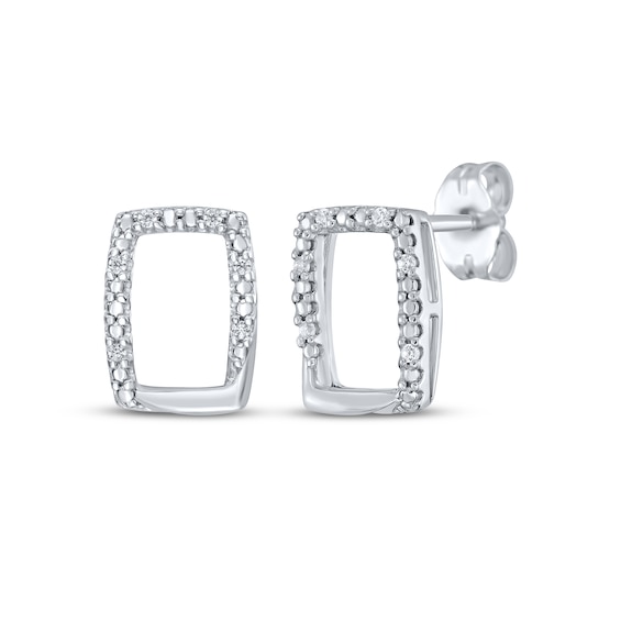 KAY Lab-Grown Diamonds Twist Elongated Cushion Earrings 1/20 ct tw Sterling Silver