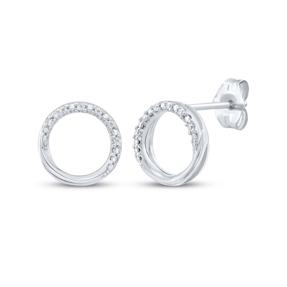 KAY Lab-Grown Diamonds Twist Circle Stud Earrings 1/20 ct tw Sterling Silver