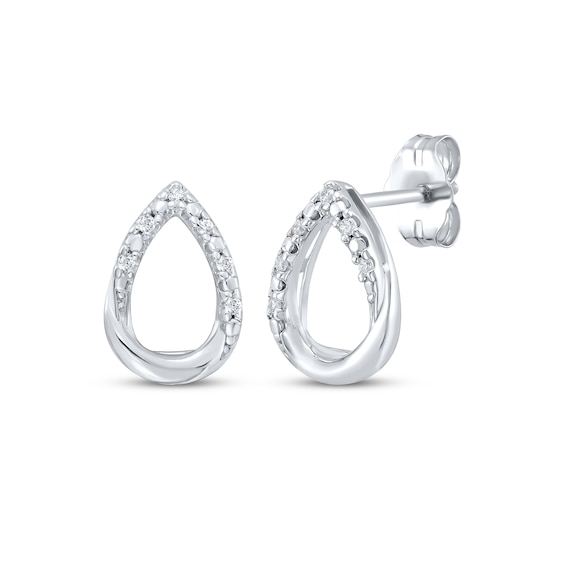 KAY Lab-Grown Diamonds Twist Teardrop Stud Earrings 1/20 ct tw Sterling Silver