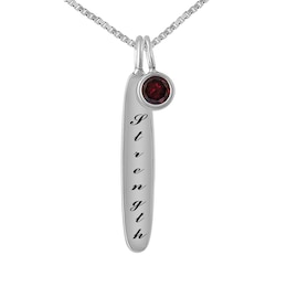 Birthstone Bar Necklace (1 Stone and Line)