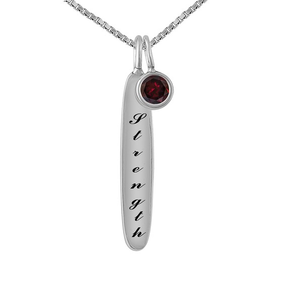 Birthstone Bar Necklace (1 Stone and Line)