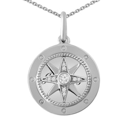 1/15 ct tw Diamond Compass Necklace (3 Lines)