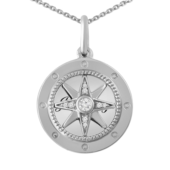 1/15 ct tw Diamond Compass Necklace (3 Lines)