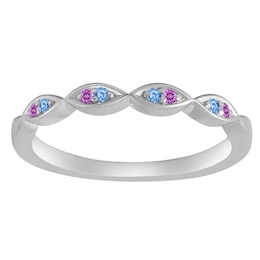 Family & Mother's Stackable Birthstone Band (2 Stones)