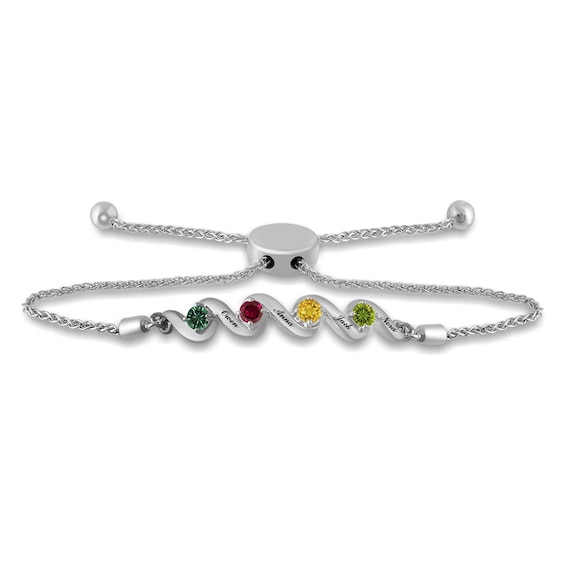 Bolo Colored Stone Family & Mother's Bracelet (1-4 Stones and Lines)