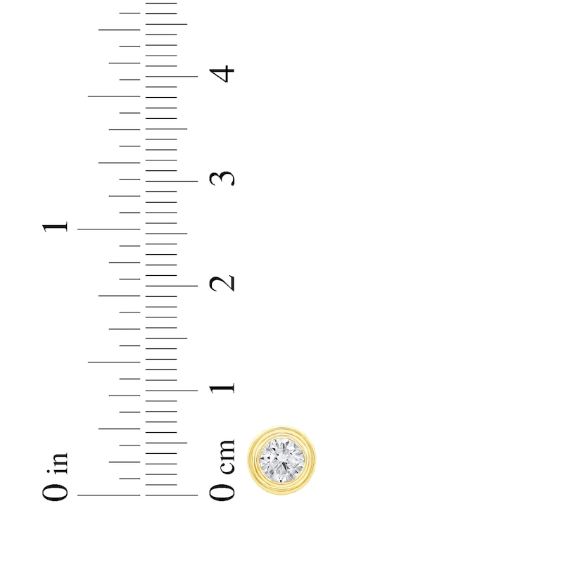 Main Image 5 of KAY Lab-Grown Diamonds Round-Cut Bezel-Set Solitaire Stud Earrings 1/2 ct tw 10K Yellow Gold (F/SI2)