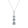 Thumbnail Image 3 of Aquamarine Three-Stone Drop Necklace Sterling Silver 18"