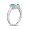 Thumbnail Image 2 of STUDIO BY KAY Emerald-Cut Swiss Blue Topaz Bezel-Set Solitaire Ring Sterling Silver