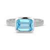 Thumbnail Image 3 of STUDIO BY KAY Emerald-Cut Swiss Blue Topaz Bezel-Set Solitaire Ring Sterling Silver