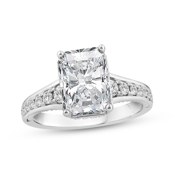 Radiant-Cut Lab-Grown Diamond Engagement Ring 3-1/2 ct tw 14K White Gold