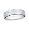Thumbnail Image 1 of Now + Forever Men's White & Black Diamond Brushed Wedding Band 5/8 ct tw 10K White Gold