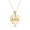 Thumbnail Image 2 of STUDIO BY KAY Diamond "Mom" Heart Necklace 1/10 ct tw 24K Yellow Gold Vermeil Sterling Silver 18"